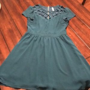 Detailed Turquoise Dress